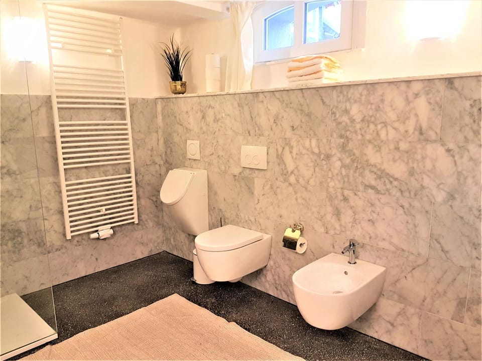 Shower, Toilet, Bathroom, bidet, towels