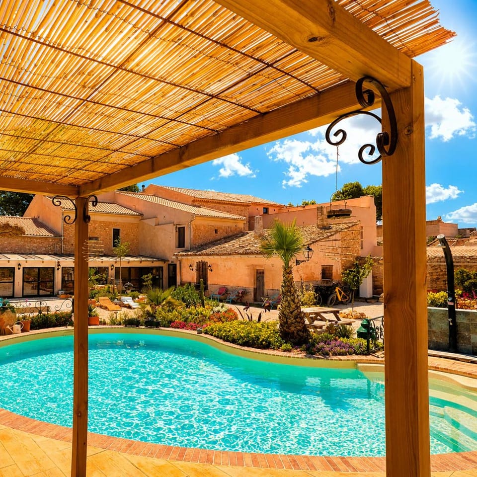Property building, Patio, Day, Pool view, Swimming pool, sunbed