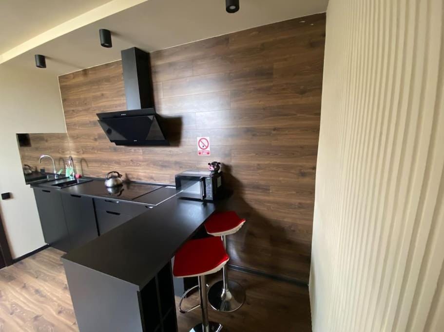 Kitchen or kitchenette, minibar, stove