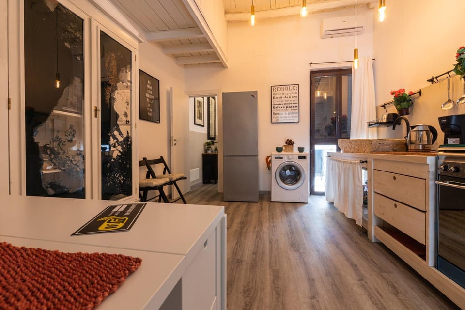Kitchen or kitchenette, minibar, washing machine, air conditioner