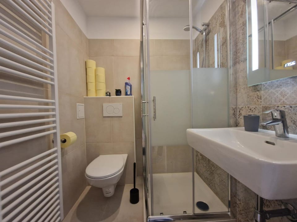Shower, Toilet, Bathroom, towels