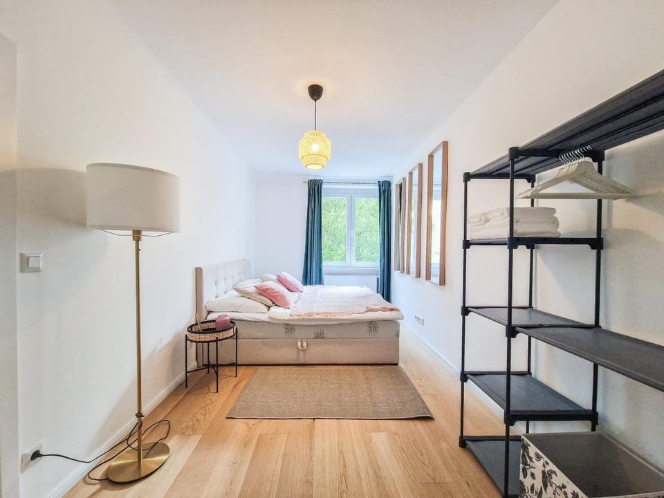 Bed, Photo of the whole room, Bedroom, towels, wardrobe