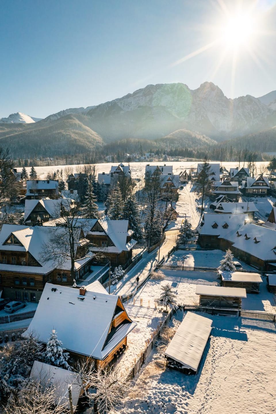 Day, Natural landscape, Bird's eye view, Winter, Mountain view