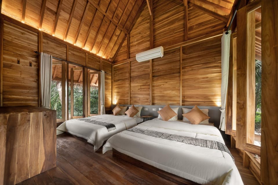 Bed, air conditioner
