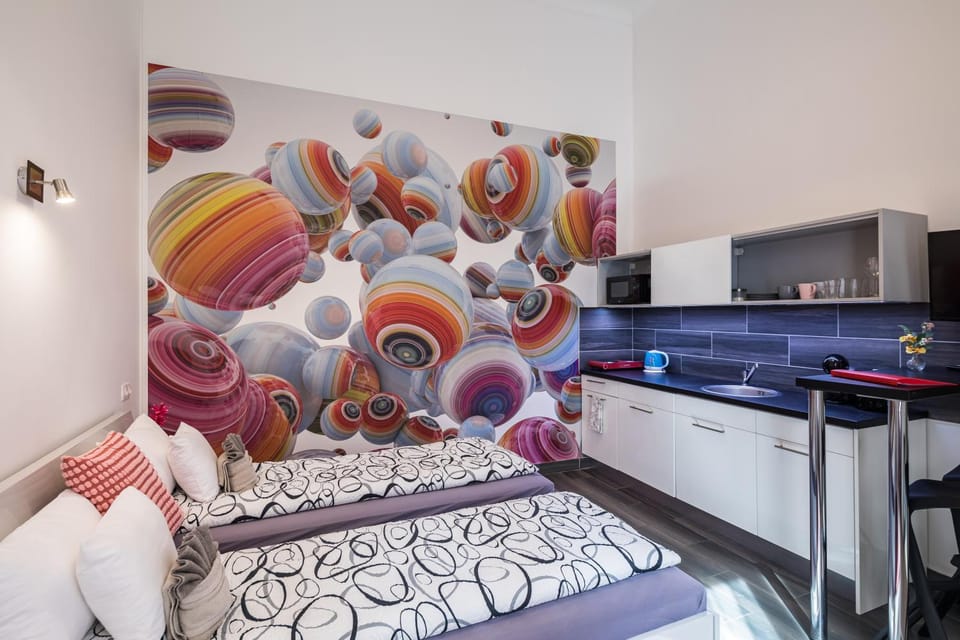 Bed, Kitchen or kitchenette, Photo of the whole room, Bedroom