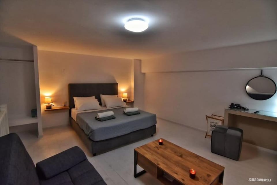 Bed, Living room, Photo of the whole room, Seating area, Bedroom