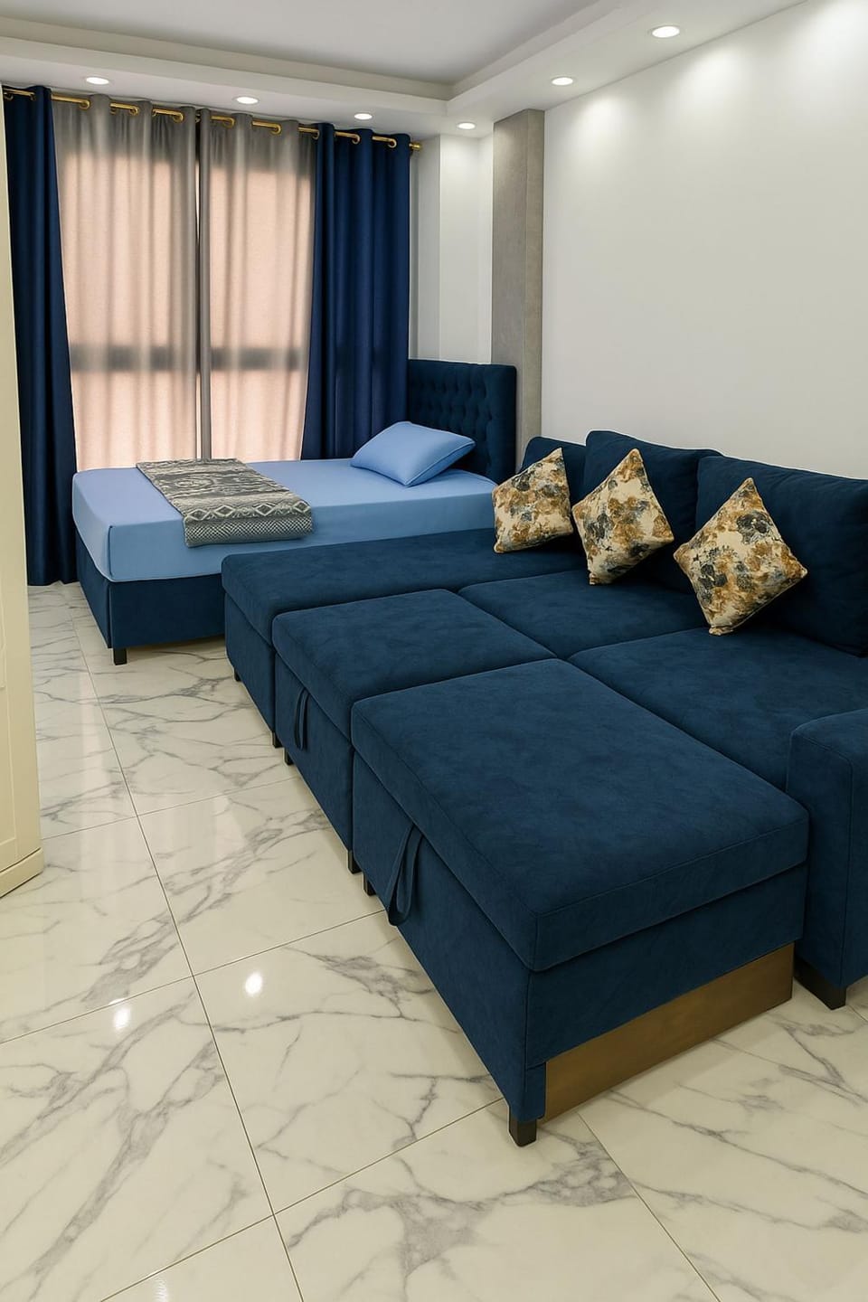 Bed, Living room, Bedroom