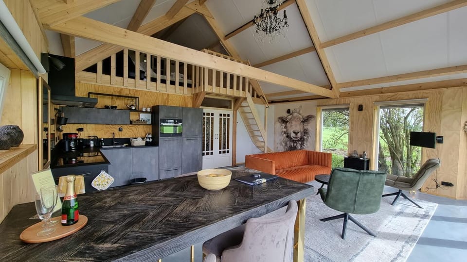 Kitchen or kitchenette, Living room, Seating area, Dining area, minibar, pet friendly, stove