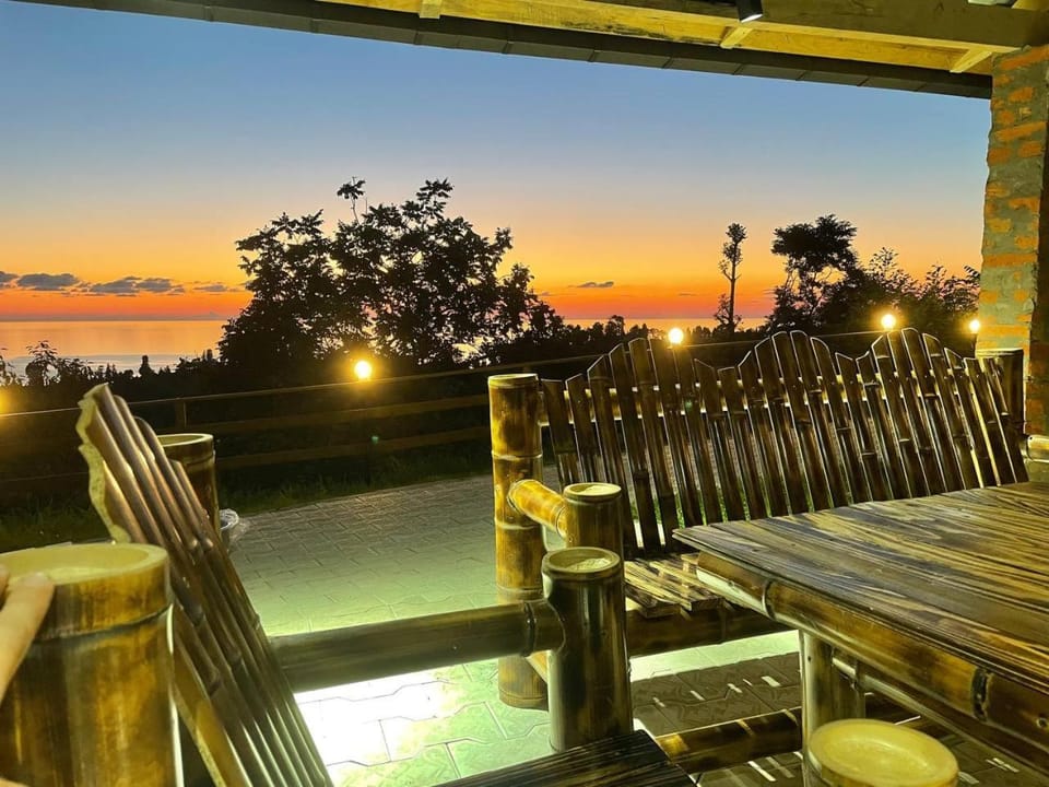 Patio, Sea view, Sunset