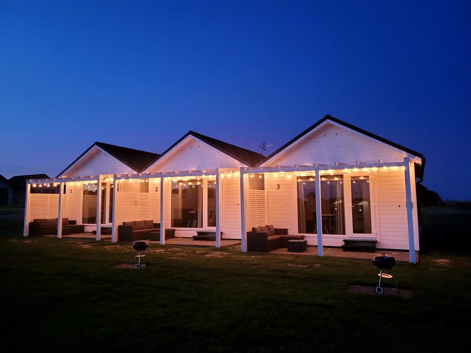 Property building, Night, Garden, Garden view