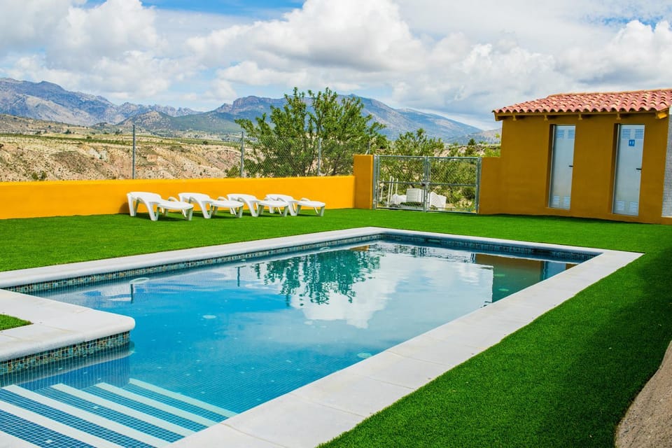 Mountain view, Swimming pool, sunbed