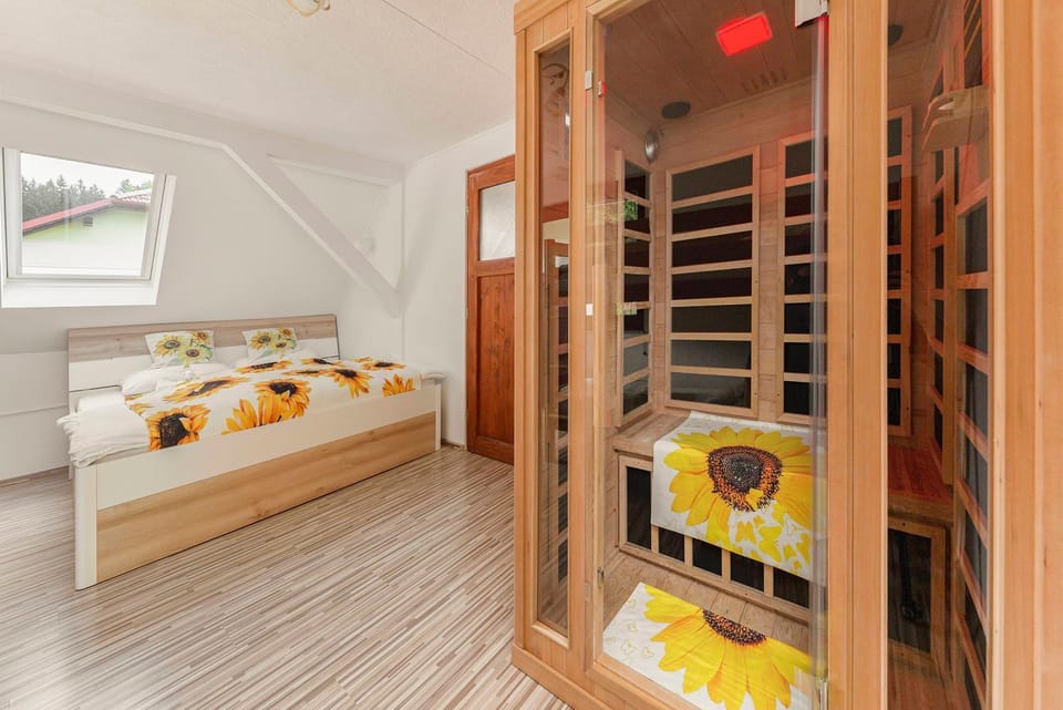 Bed, Sauna, Photo of the whole room, Bedroom, wardrobe