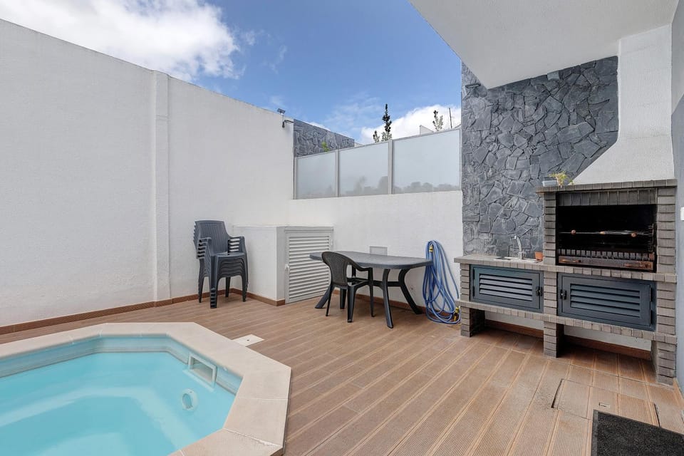 Property building, Living room, Swimming pool