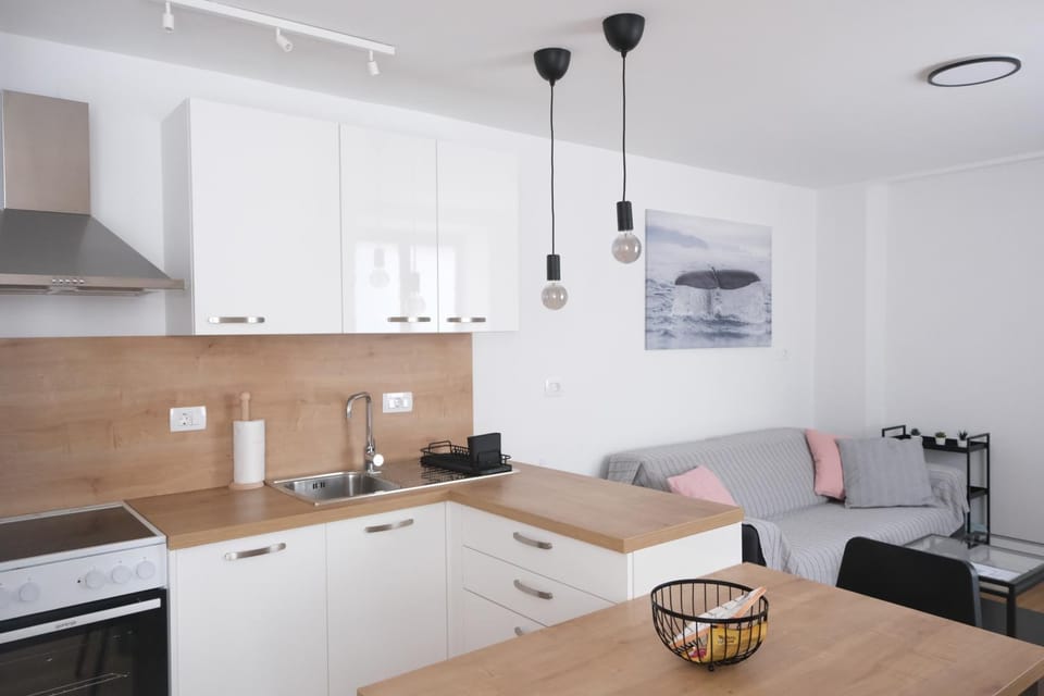 Living room, kitchen