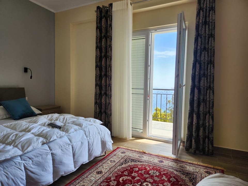 Bed, Natural landscape, Sea view
