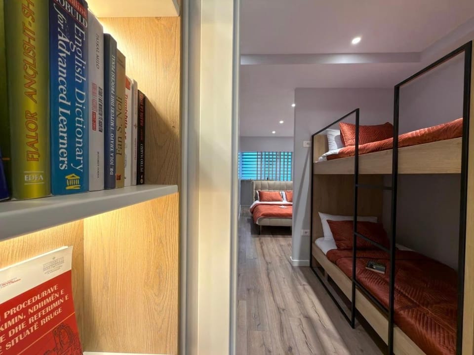 Bed, Library, Bedroom, bunk bed, wardrobe