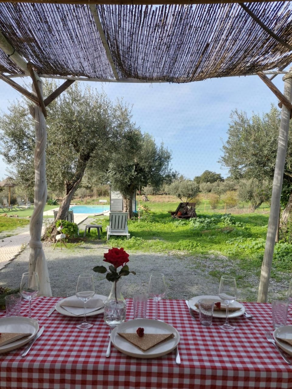 Patio, Dining area, Garden view