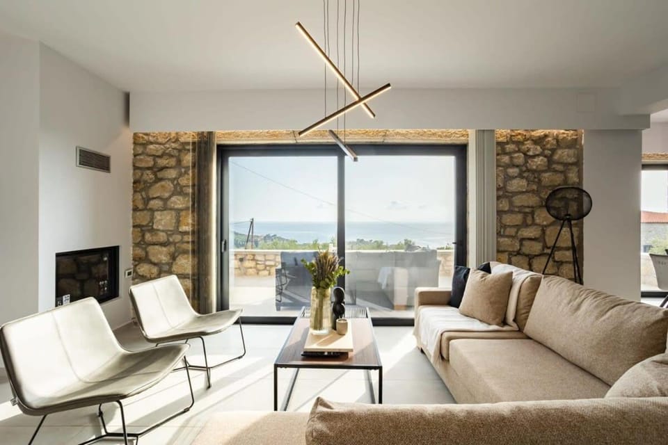 Living room, Seating area, Sea view