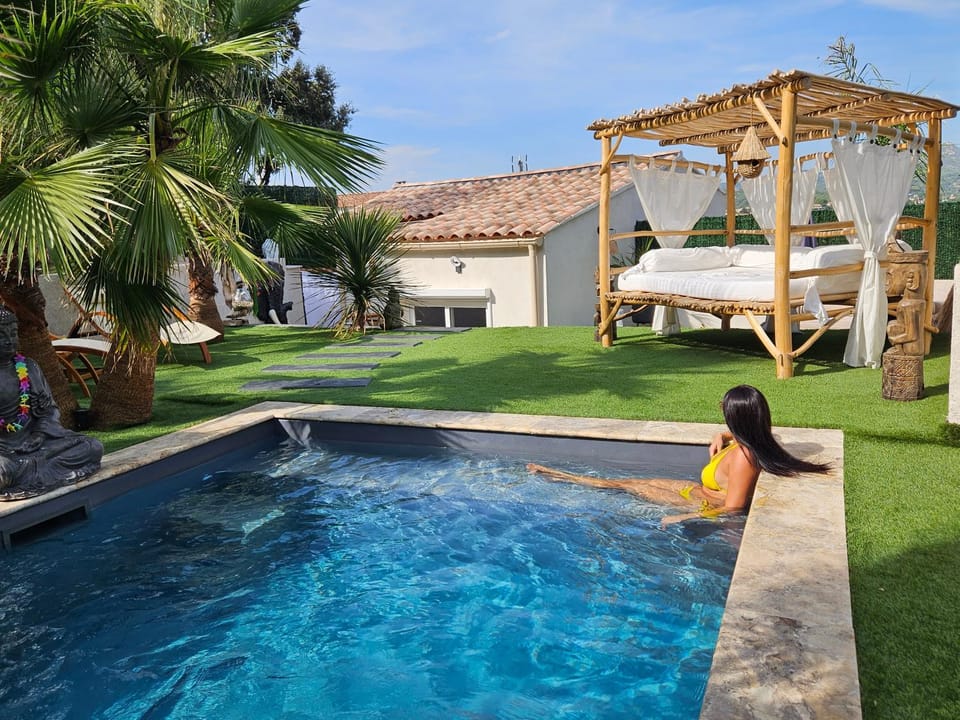 Natural landscape, Pool view, Swimming pool, Swimming pool, sunbed