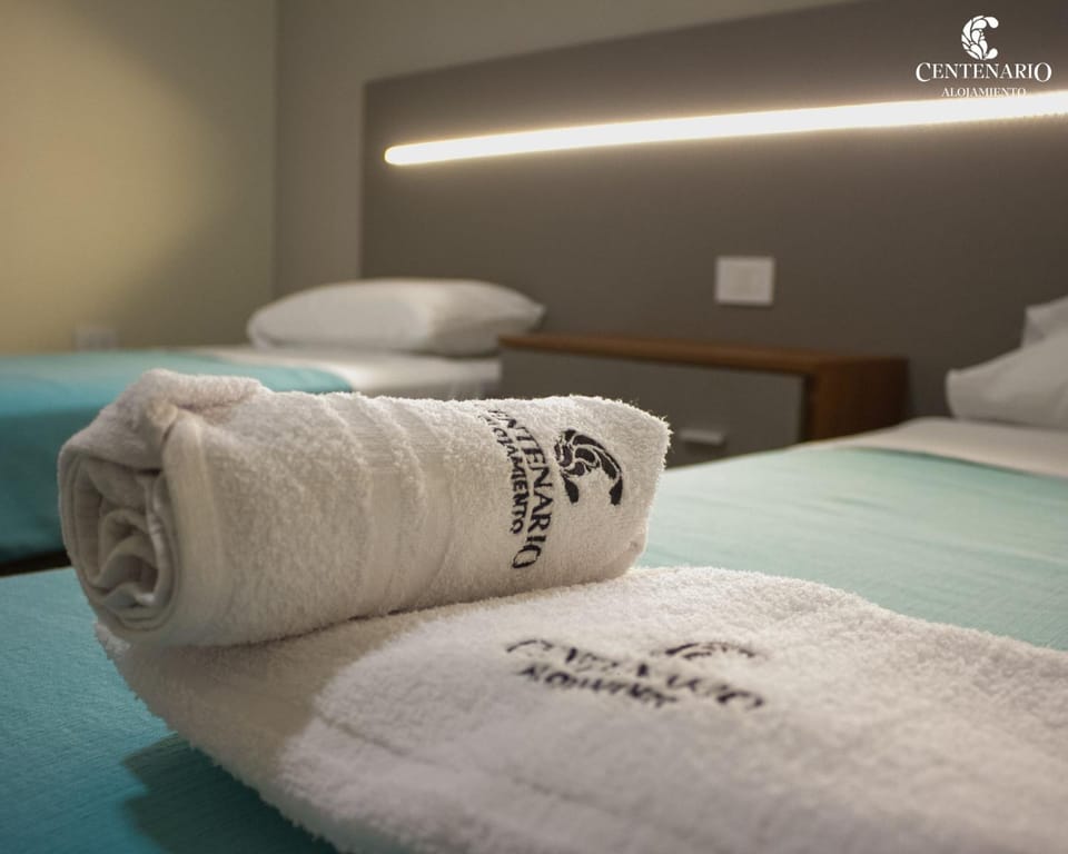 Bed, towels