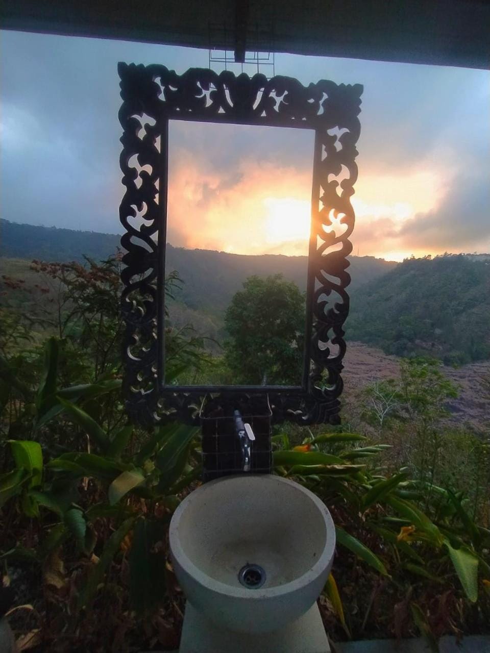 Natural landscape, Bathroom, Sunset