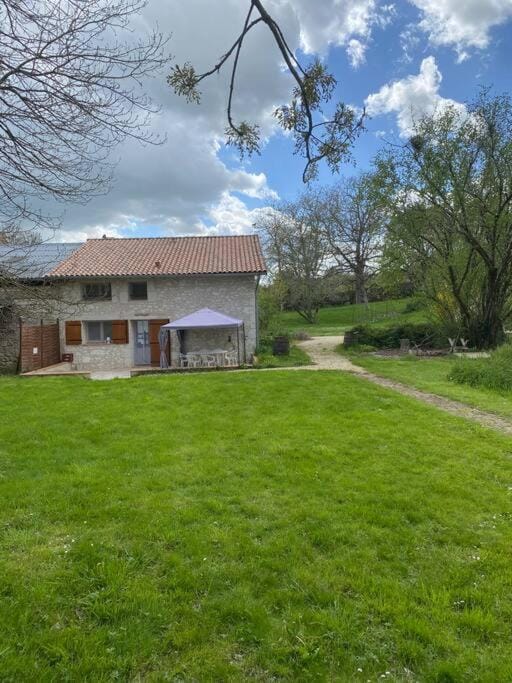 Property building, Patio, Natural landscape, Garden view