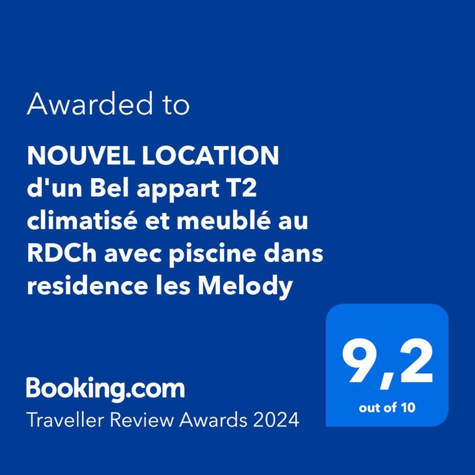 NOUVEL LOCATION d'un Bel appart T2 climatisé et meublé au RDCh avec piscine dans residence les Melody Apartment in Corsica