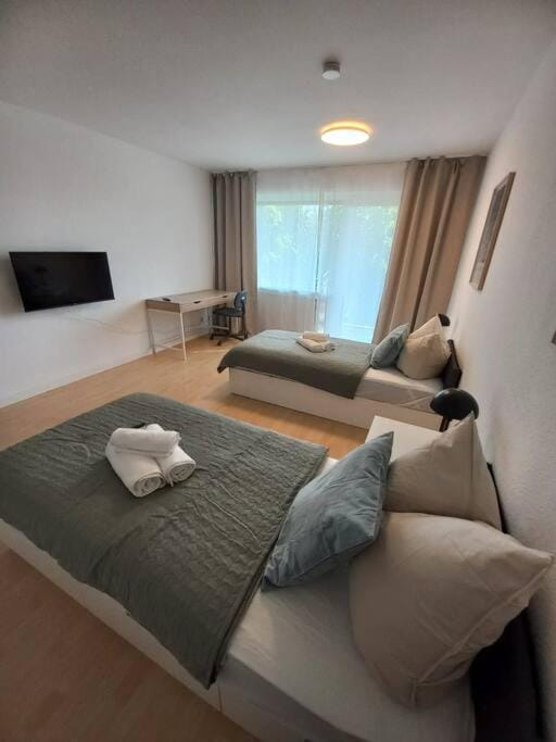 Bed, TV and multimedia, Photo of the whole room, Bedroom