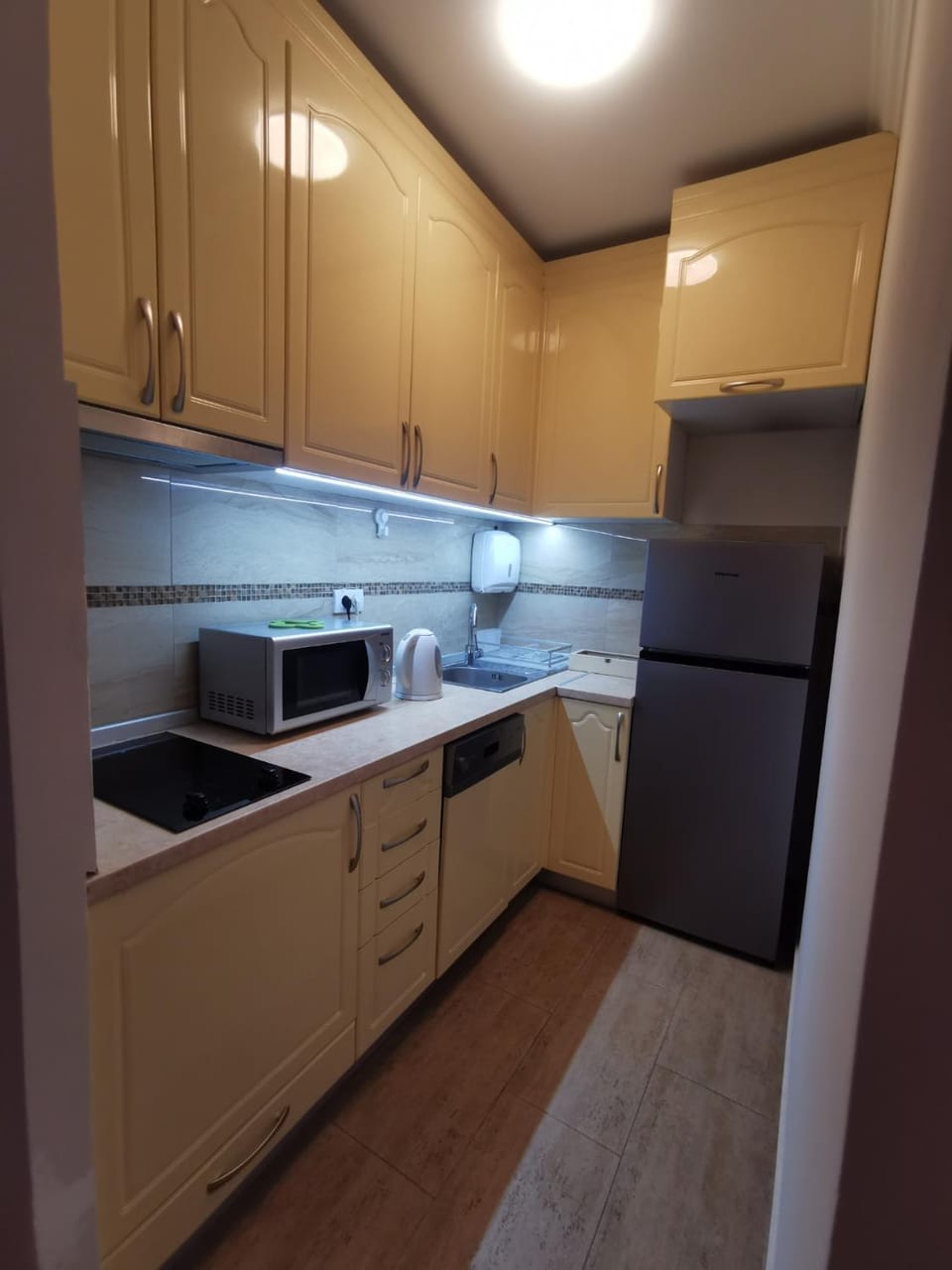 Kitchen or kitchenette, dishwasher, minibar, stove