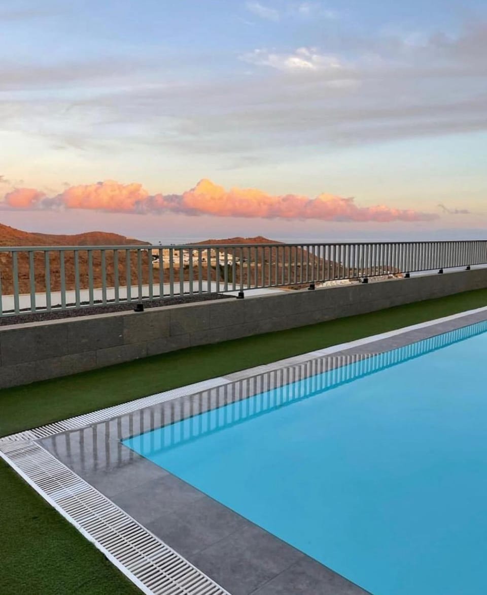 Pool view, Sea view, Swimming pool, Sunset