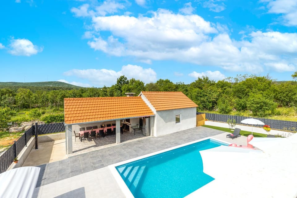 Patio, Seating area, Pool view