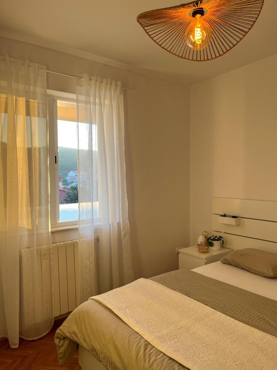 Bed, Bedroom, Sunset