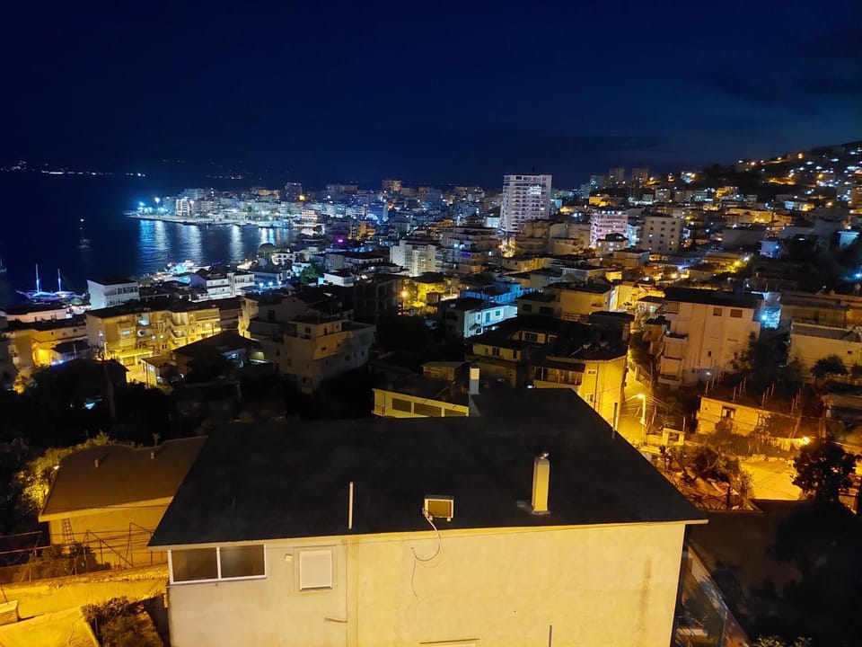 Night, Natural landscape, City view, Sea view