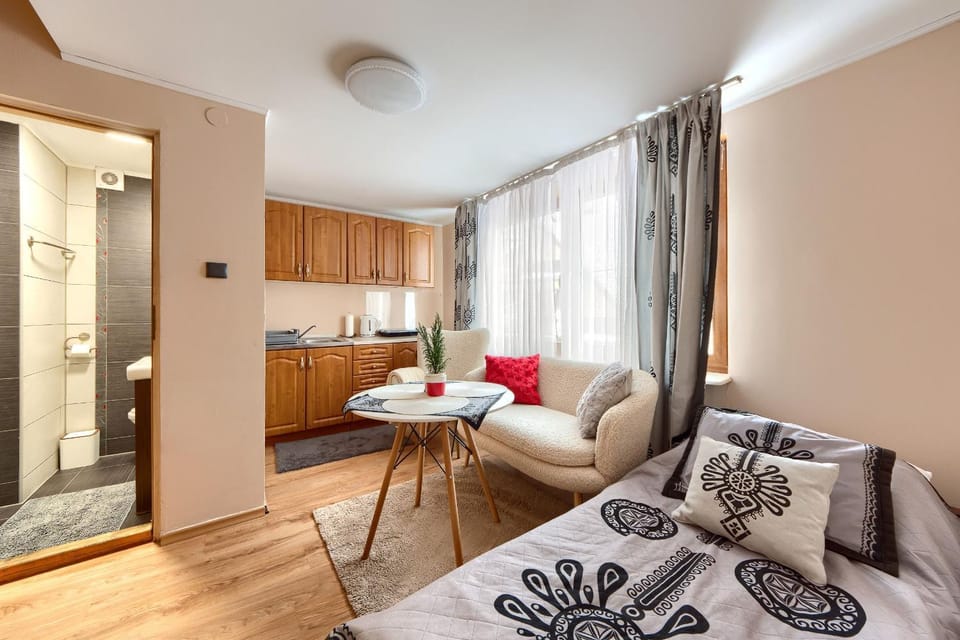 Bed, Kitchen or kitchenette, Living room, Photo of the whole room, Seating area, Dining area, Bedroom