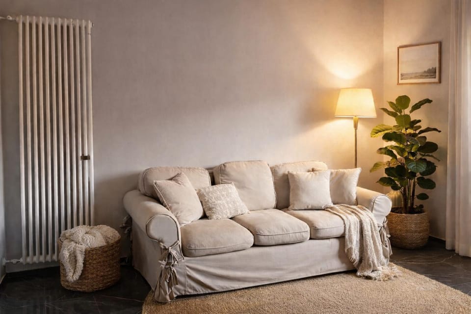 Living room, heating, internet, kitchen