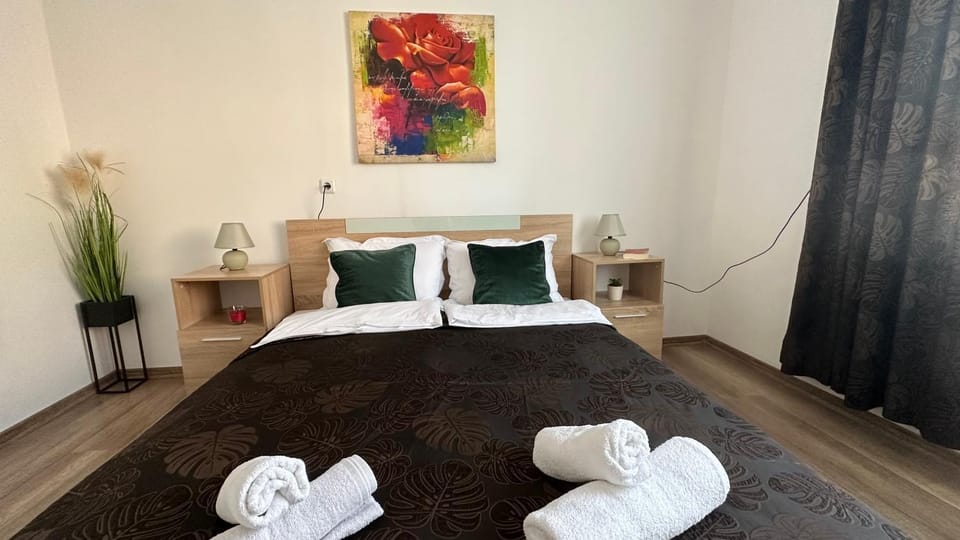 Bed, Photo of the whole room, Bedroom, locker, towels, air conditioner