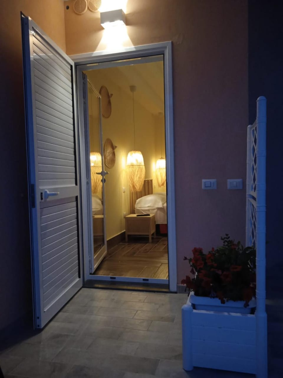 Property building, Night, Bedroom