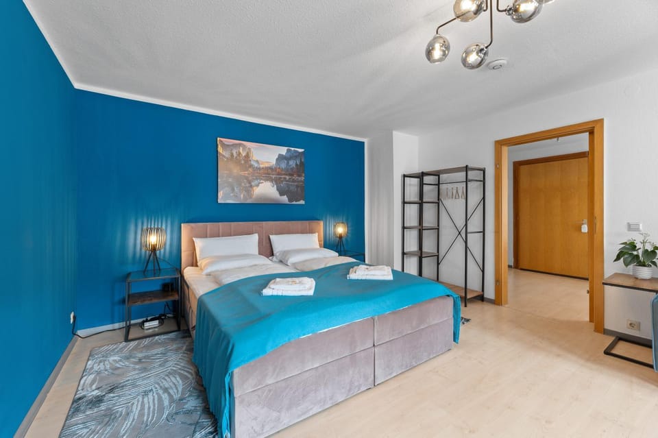 Bed, Photo of the whole room, Bedroom, towels, wardrobe