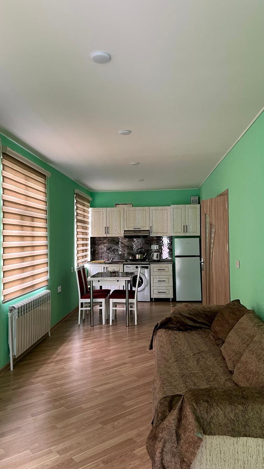 Kitchen or kitchenette, Living room, Photo of the whole room, Seating area, Garden view, storage, storage, washing machine, washing machine, kitchen, kitchen