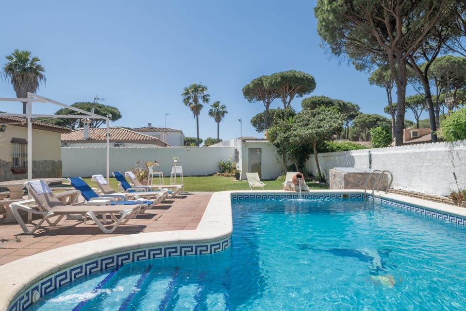 Property building, Living room, Swimming pool