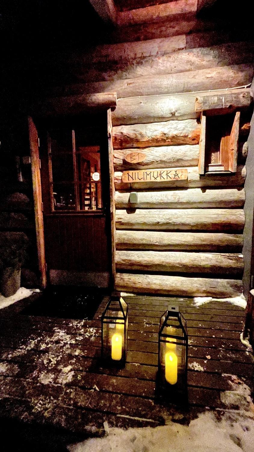 Property building, Night, Winter