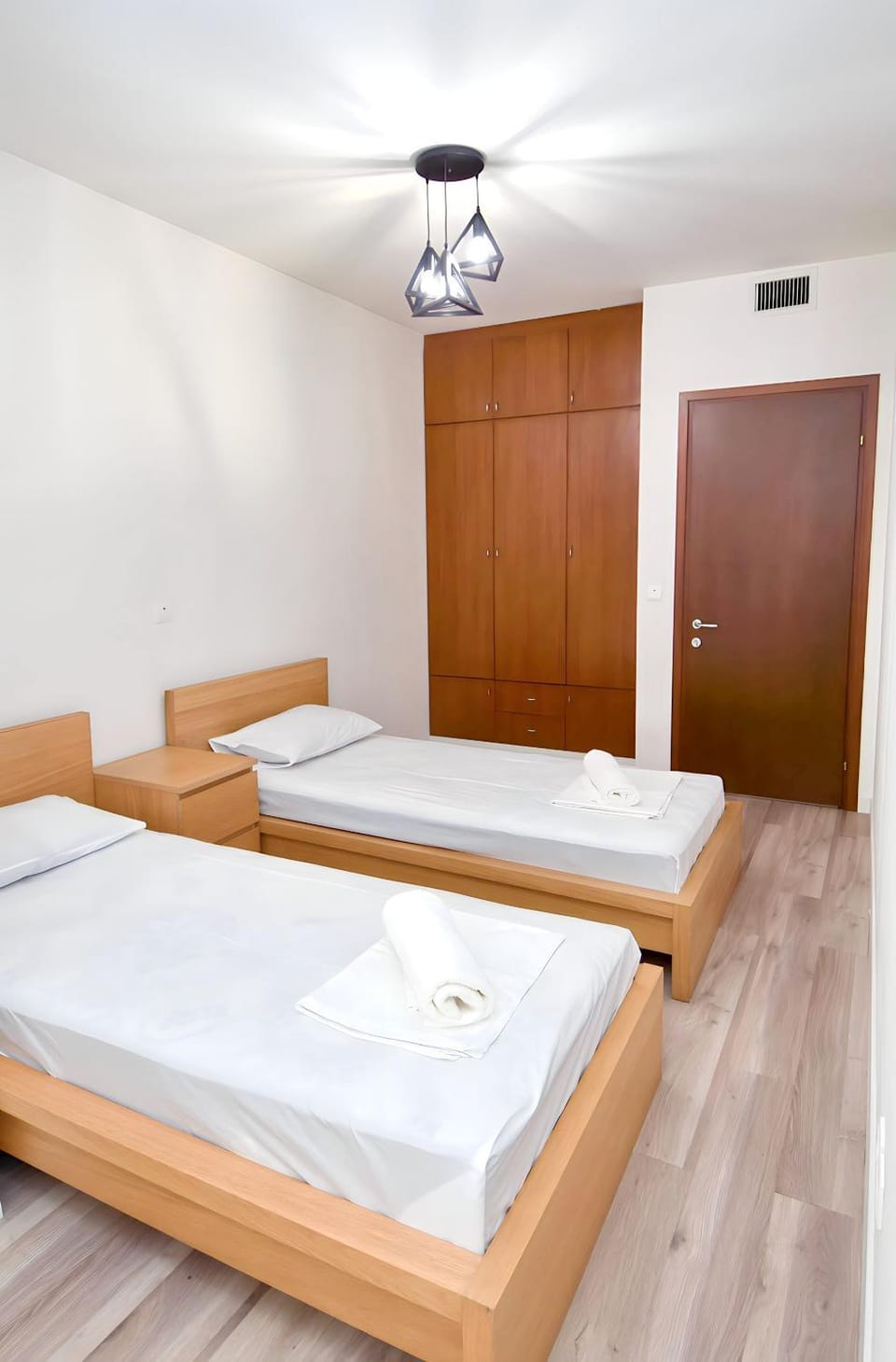 Bed, Photo of the whole room, Bedroom, towels, wardrobe