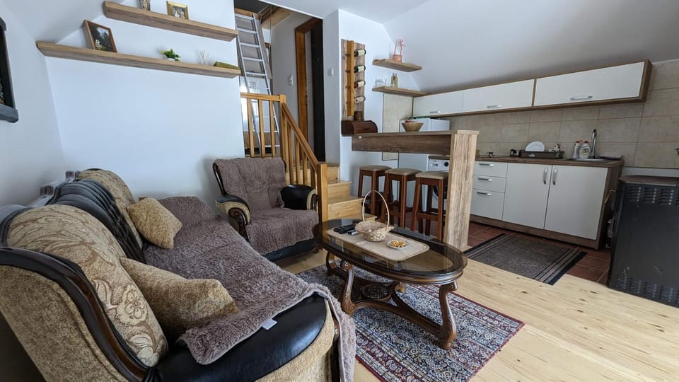 Kitchen or kitchenette, Living room, Seating area, Dining area, oven, stove