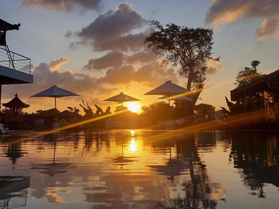 Swimming pool, Sunset