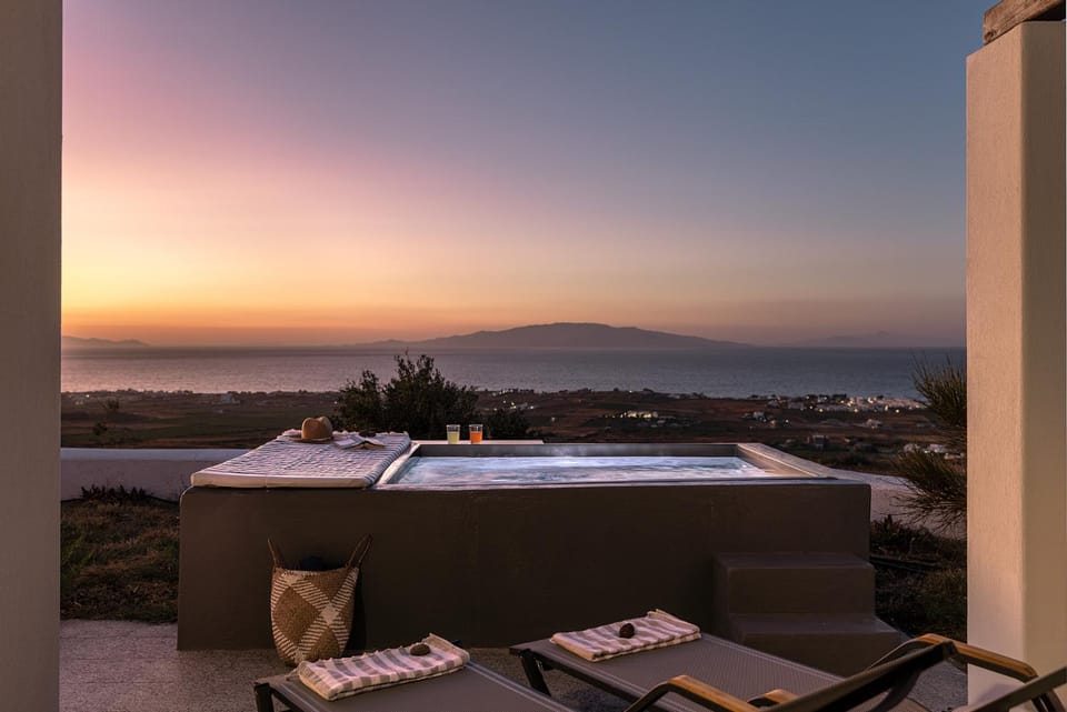 Natural landscape, Hot Tub, View (from property/room), Sea view, Sunset