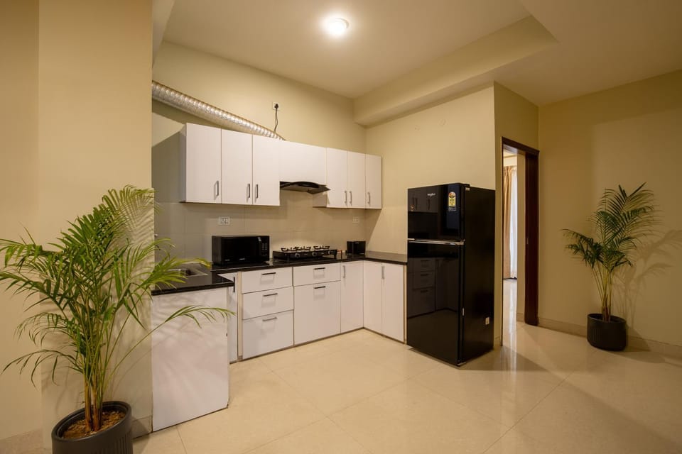 Kitchen or kitchenette, stove, toaster