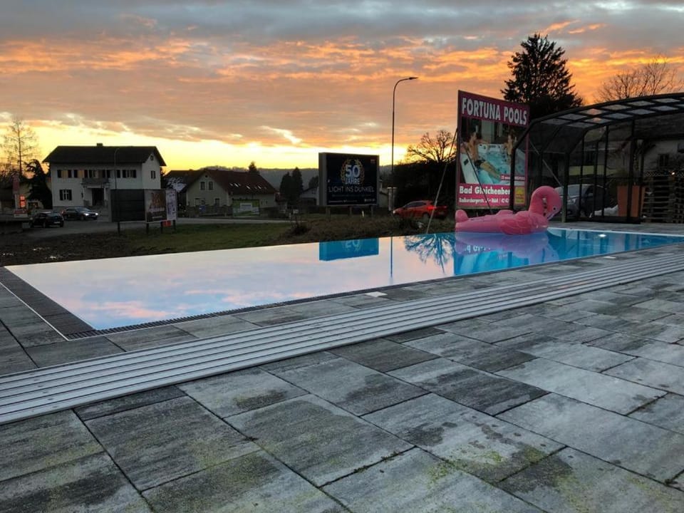 Pool view, Swimming pool, Sunset