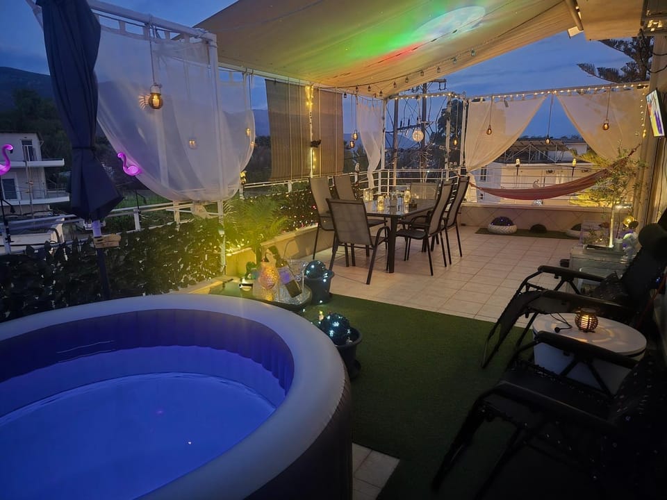 Night, Natural landscape, Hot Tub