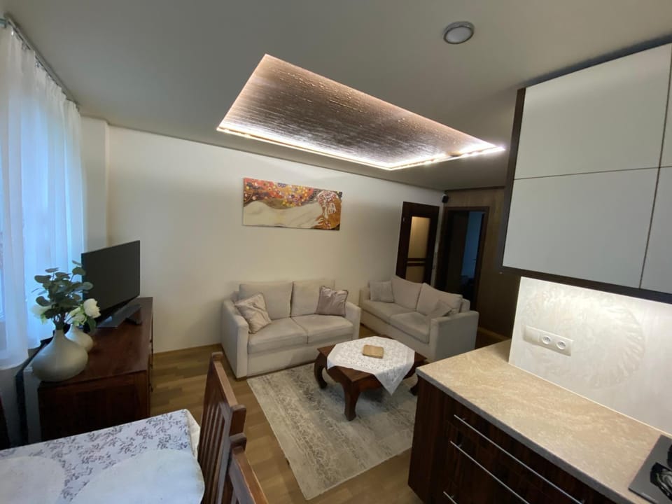 Bed, TV and multimedia, Living room, Seating area