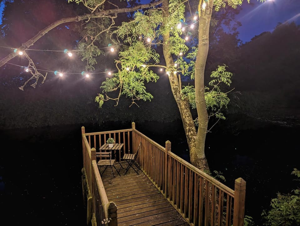 Night, Natural landscape, Garden, Lake view